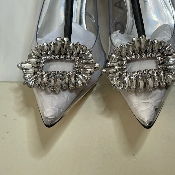 Good American Glass Cinder F*cking Rella Pump Heels NEW Size 8.5 - Picture 7 of 10